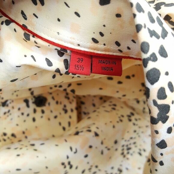 HUGO BOSS Shirt Mens 15.5 39 Tan Spotted Button Up Extra Slim Fit ELISHA $138 - Picture 3 of 9